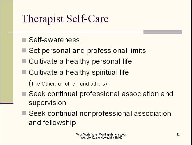 Therapist Self Care Conduct Disorder CEUs